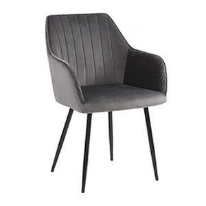 Quality modern nordic style dining room velvet fabric upholstered armrest dining chair