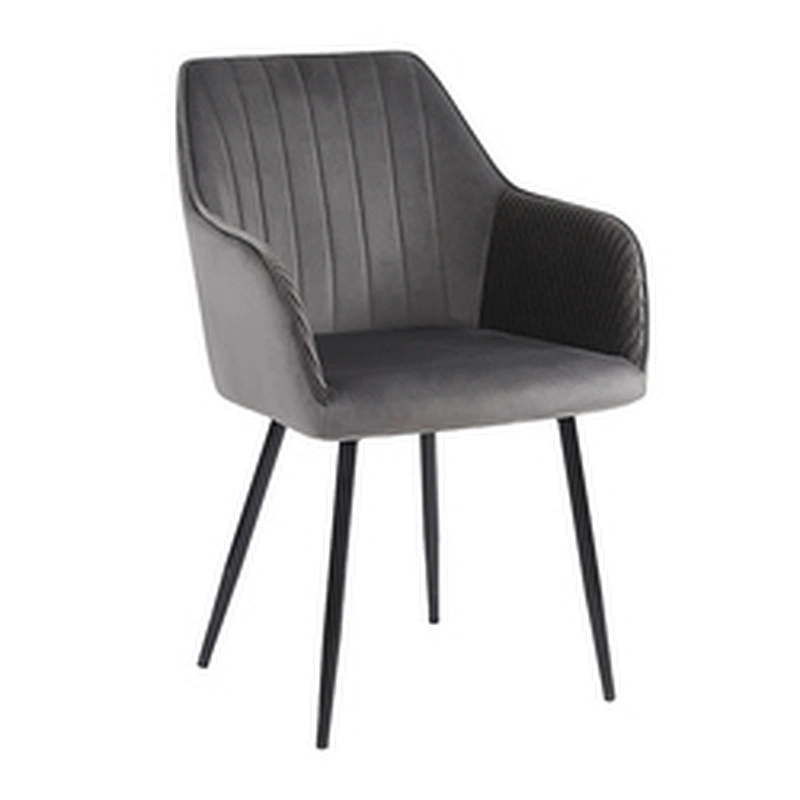 Quality modern nordic style dining room velvet fabric upholstered armrest dining chair