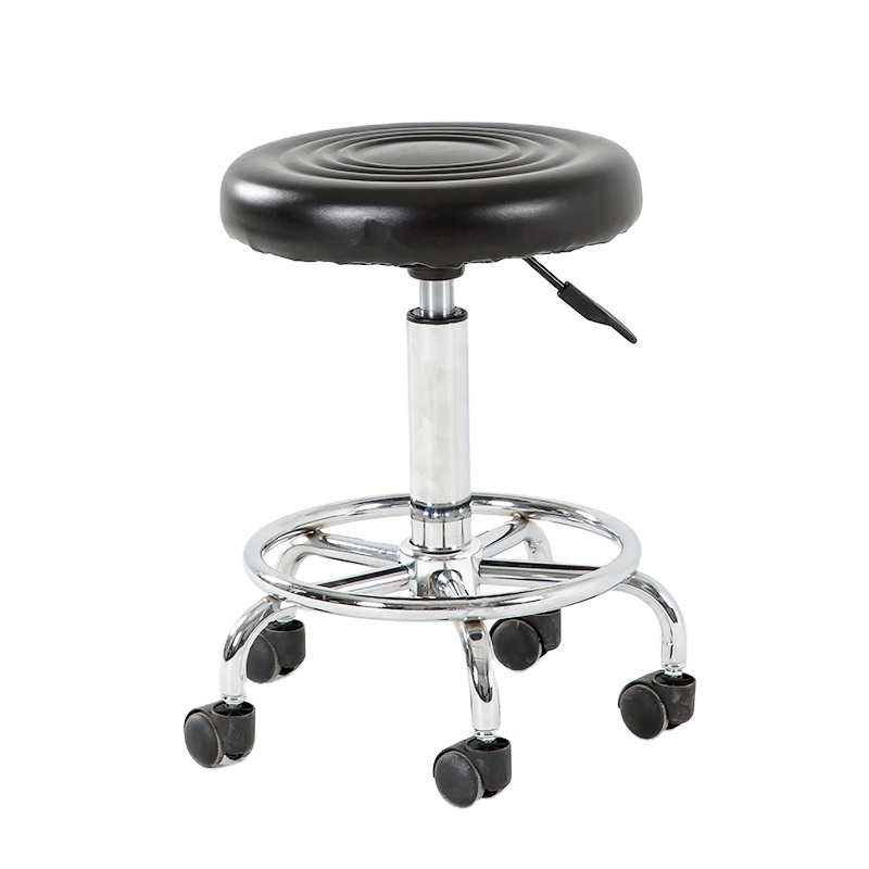 Round Seat Metal Base Adjustable Salon Stool Bar Stool