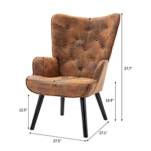 Reading Living Room Bedroom Waiting Room Accent Chair Vintage Wingback Chair  Mid Century Tall Back Desk Chair