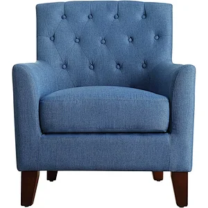 Tufted Upholstered Fine Linen Accent Armchair Living Room Home Office Reception Chair