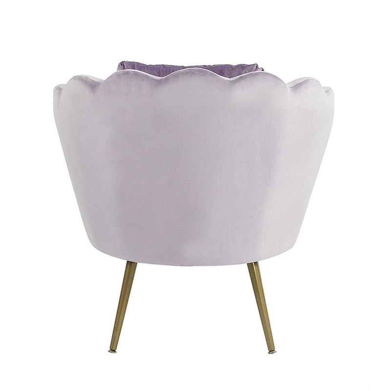 JIEMAX Wholesale Modern Flower Shape Luxury Fabric Lisure Lounge Chairs Armrest Grey Velvet Accent Chair for Living Room