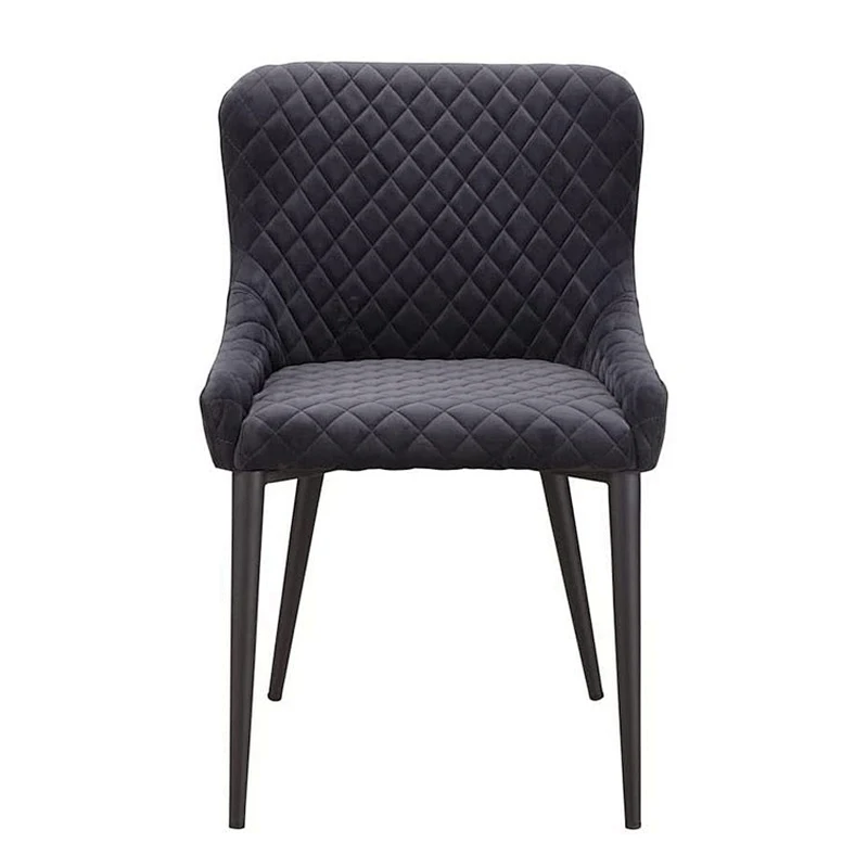 Padded velvet seat with diamond-tufted design modern dining room chair