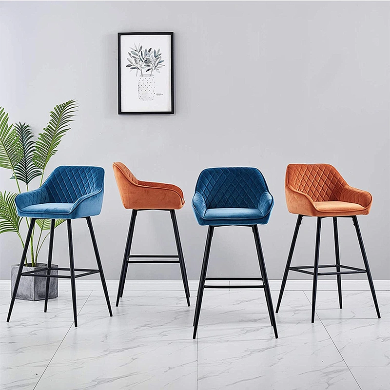 Bar Stools Luxury Furniture Restaurant Nordic Kitchen Cheap High Chair Counter Modern Bar Stools With Back
