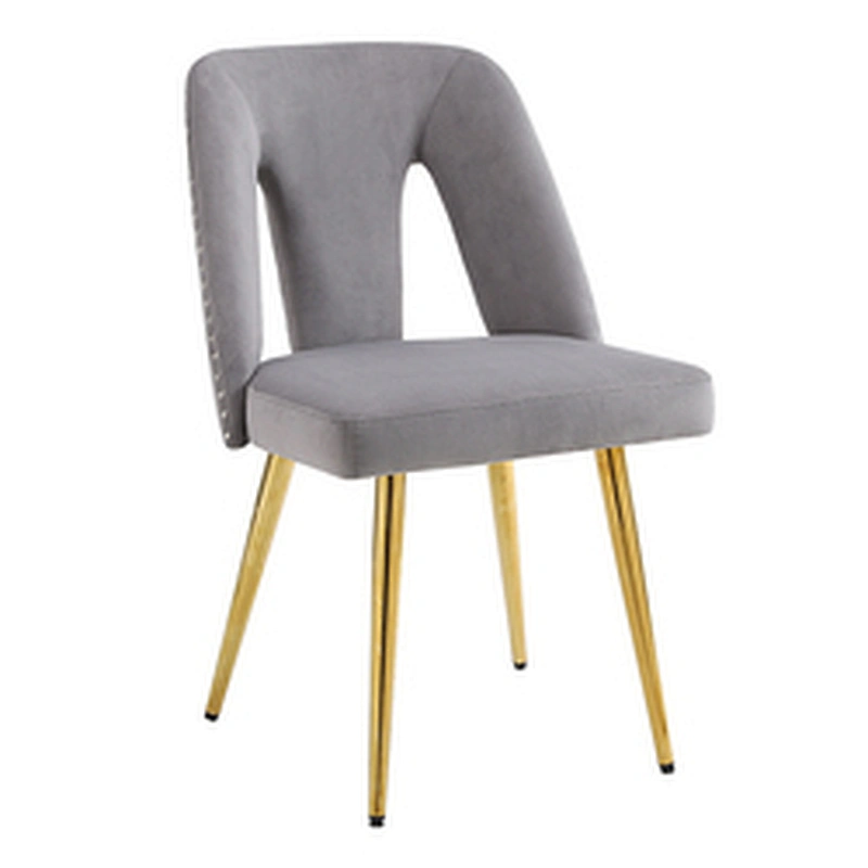 Hotel Restaurant Dining Chairs With Rivet On Back Modern Design Stainless Steel Feet Cover Dining Room Furniture Chairs