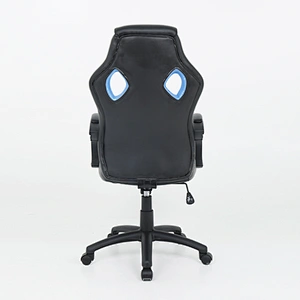 Cheap PVC Fabric Grey With Black Fixed Armrest Butterfly Mechanism 135 Degree racing gaming chair