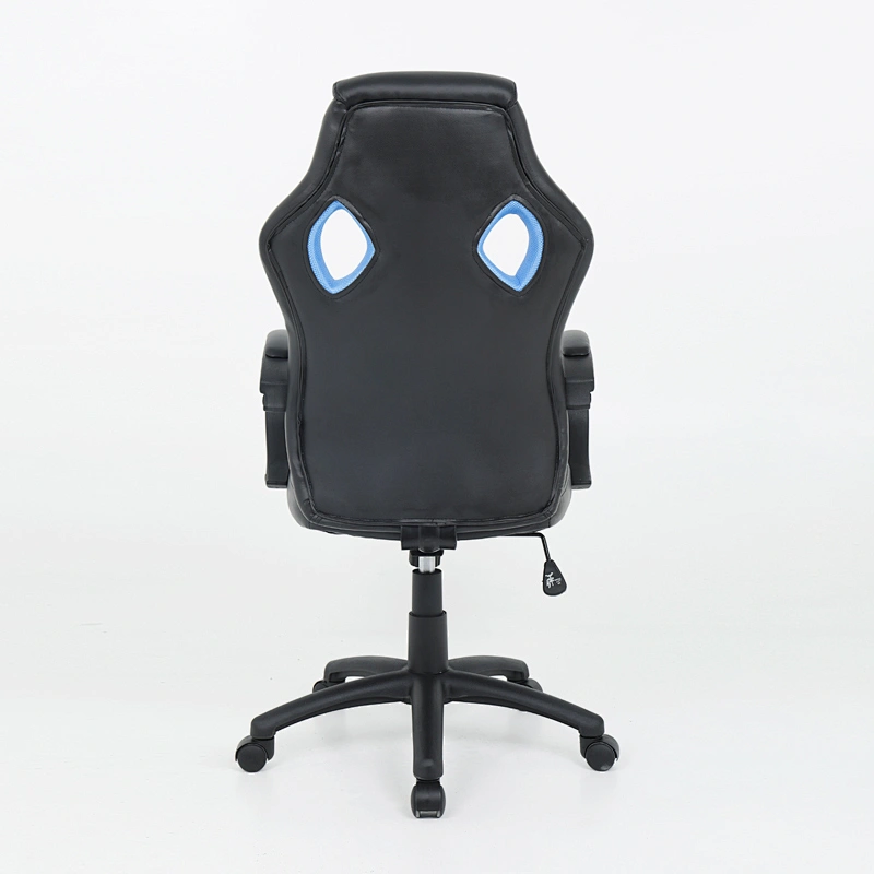 Cheap PVC Fabric Grey With Black Fixed Armrest Butterfly Mechanism 135 Degree racing gaming chair