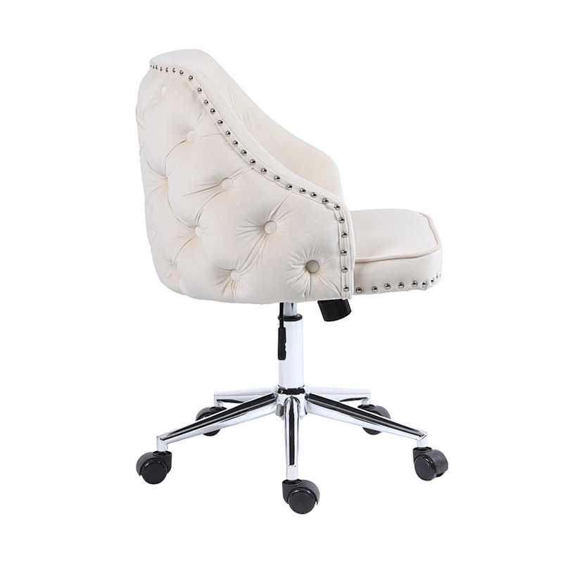 Soft Velvet Leisure Accent Chair Corner Side Chair Confortable Swivel Vanity Chair for Bedroom