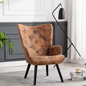 Reading Living Room Bedroom Waiting Room Accent Chair Vintage Wingback Chair  Mid Century Tall Back Desk Chair