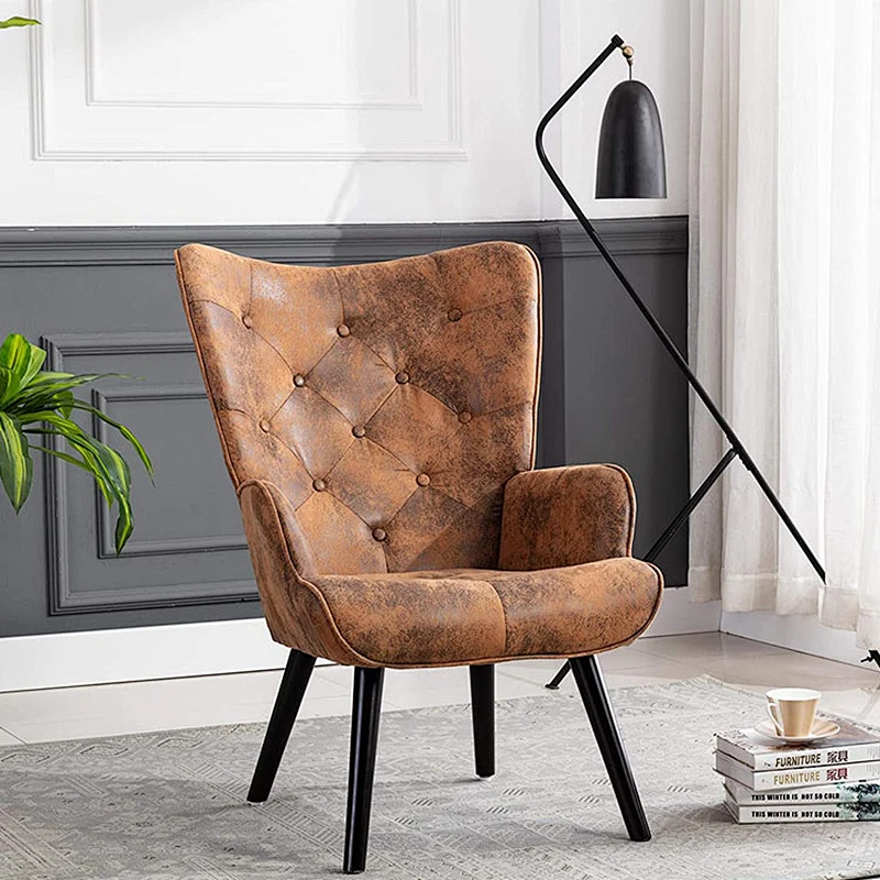 Reading Living Room Bedroom Waiting Room Accent Chair Vintage Wingback Chair  Mid Century Tall Back Desk Chair