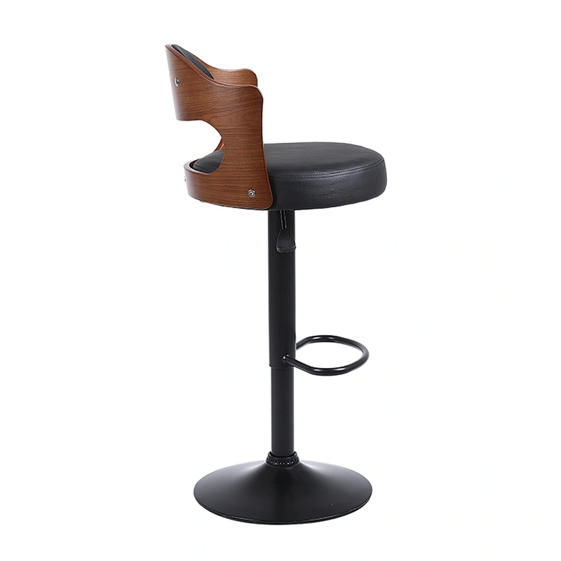 Commercial modern upholstered leather luxury wooden hotel bar stool wood chair