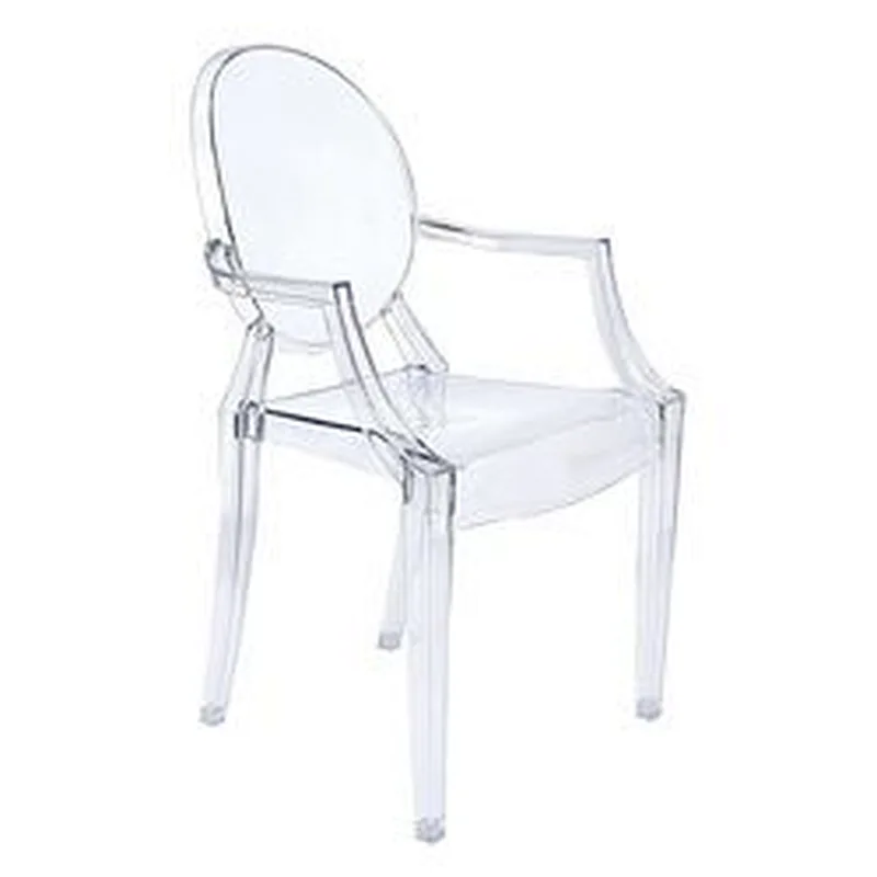 Furniture Modern Acrylic Stacking Arm Chair in Clear for hotel