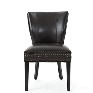 American Style Hotel Furniture Upholstered Vintage Dining Room Chair Leather Accent Dining Chair