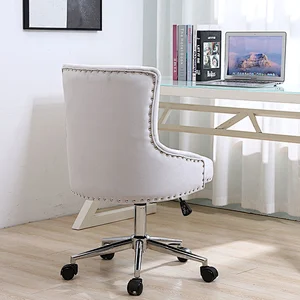 Wholesale Cheap swivel grey fabric arm velvet office chair high back