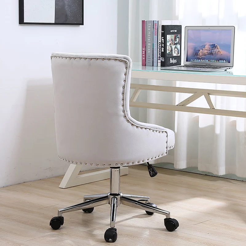 Wholesale Cheap swivel grey fabric arm velvet office chair high back