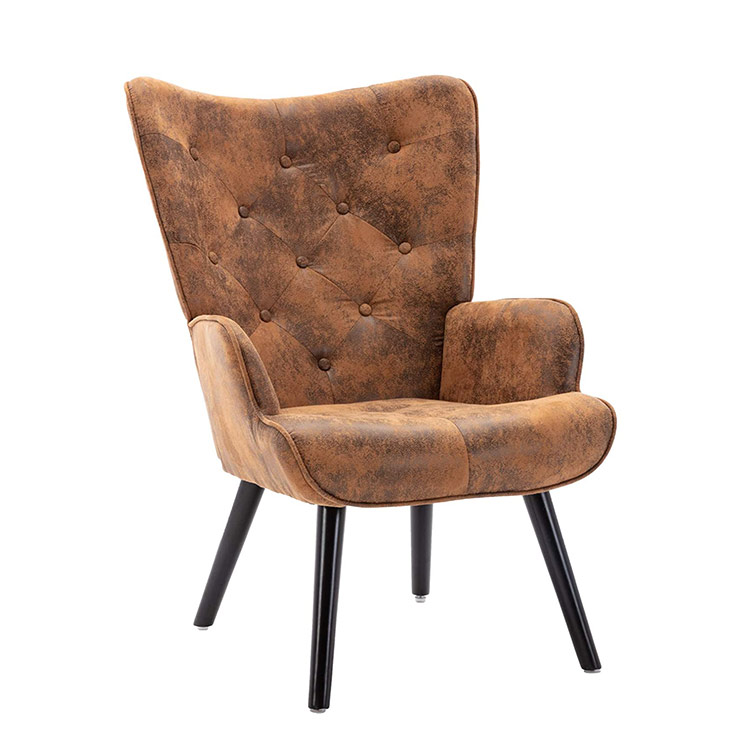 Reading Living Room Bedroom Waiting Room Accent Chair Vintage Wingback Chair  Mid Century Tall Back Desk Chair
