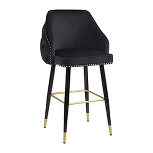 Wholesale hotel metal modern chairs counter height bar stools chair with velvet for sale good quality bar chair