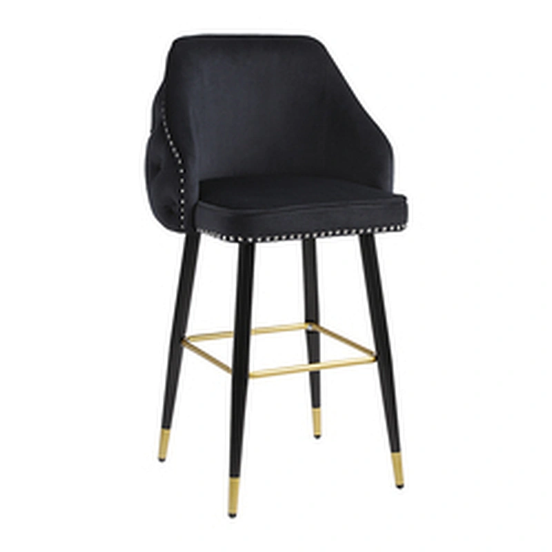 Wholesale hotel metal modern chairs counter height bar stools chair with velvet for sale good quality bar chair
