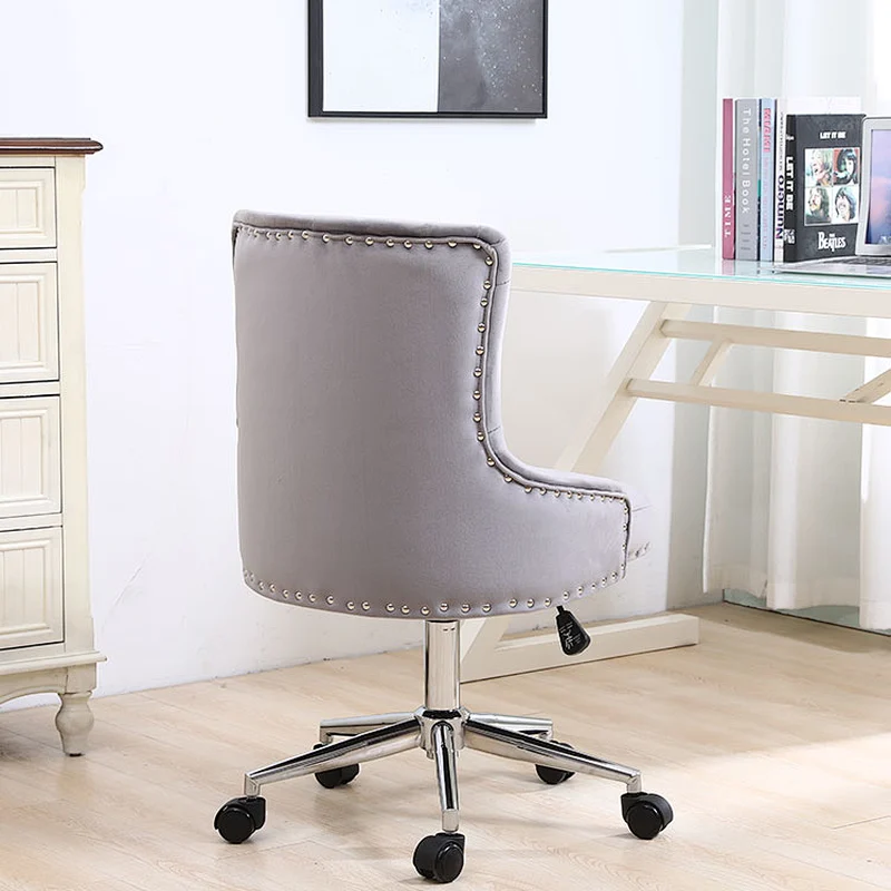 Wholesale Cheap swivel grey fabric arm velvet office chair high back