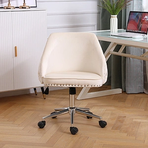 Soft Velvet Leisure Accent Chair Corner Side Chair Confortable Swivel Vanity Chair for Bedroom