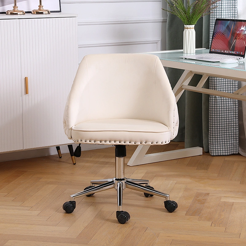 Soft Velvet Leisure Accent Chair Corner Side Chair Confortable Swivel Vanity Chair for Bedroom
