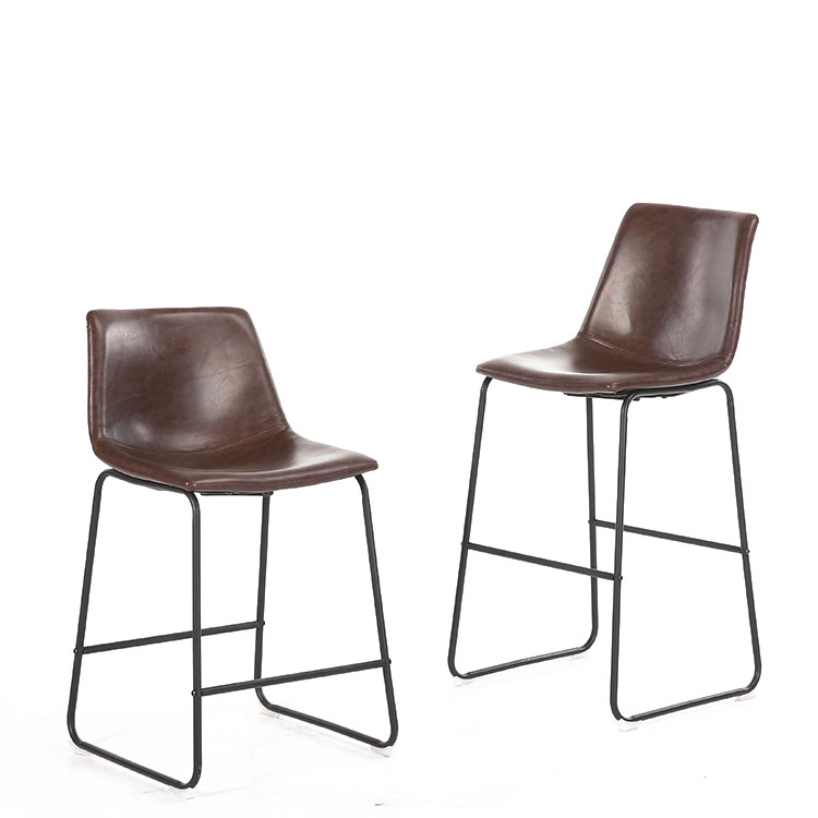 Wholesale Dining Chairs Modern Metal Design PU Leather High Bar Stool