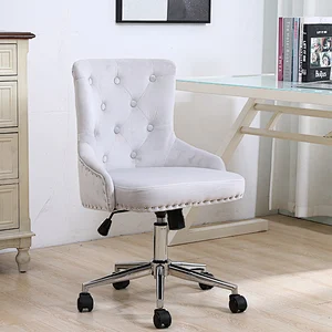 Wholesale Cheap swivel grey fabric arm velvet office chair high back
