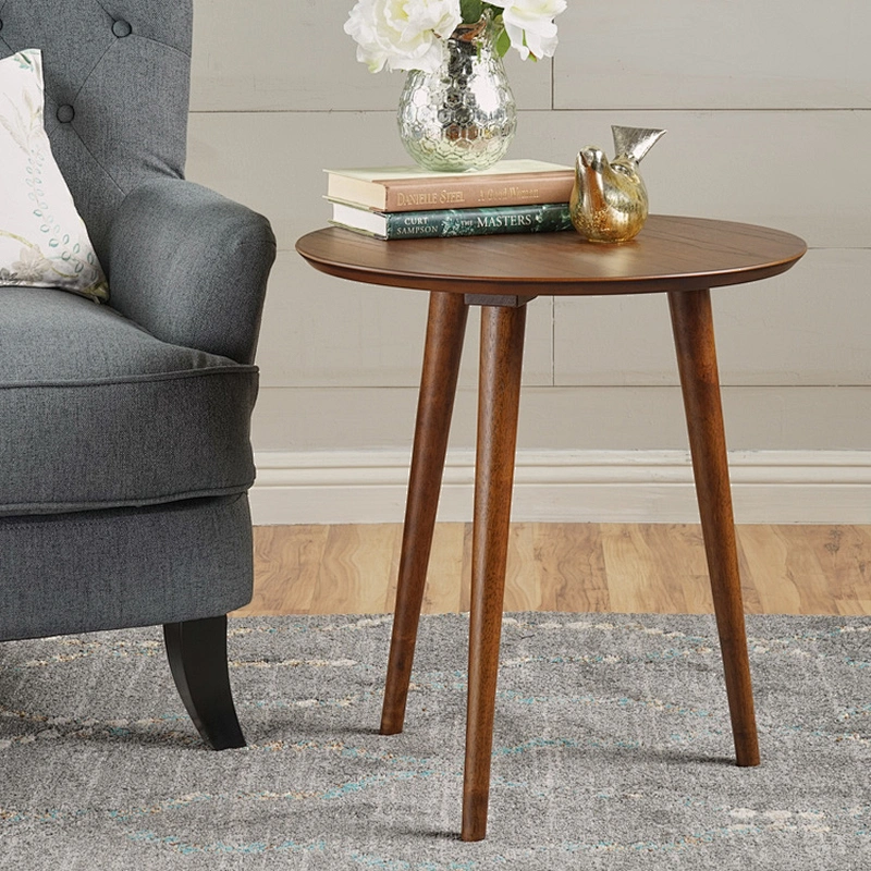 Solid Wood End Multi Nesting Side wooden round coffee table