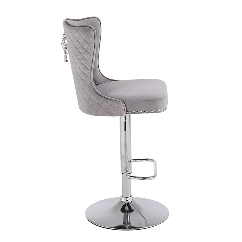 Wholesale Nordic Luxury Modern Breakfast Velvet Bar chairs with chic design