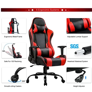Heavy Duty Swivel  Ergonomic Design with Cushion and Reclining Back Support gaming  chair