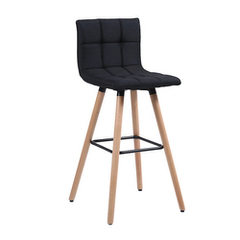 JIEMAX Bar Stool Nordic  Classic High Kitchen Counter Chair Modern Fabric Wooden Swivel Bar Stool With Back