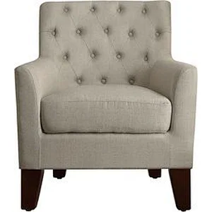Tufted Upholstered Fine Linen Accent Armchair Living Room Home Office Reception Chair