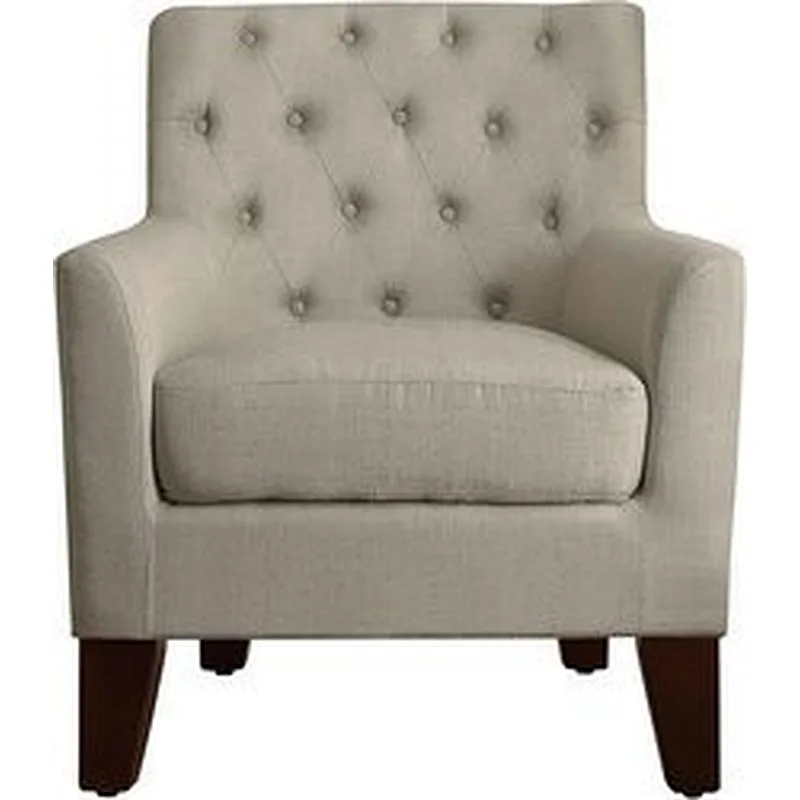 Tufted Upholstered Fine Linen Accent Armchair Living Room Home Office Reception Chair