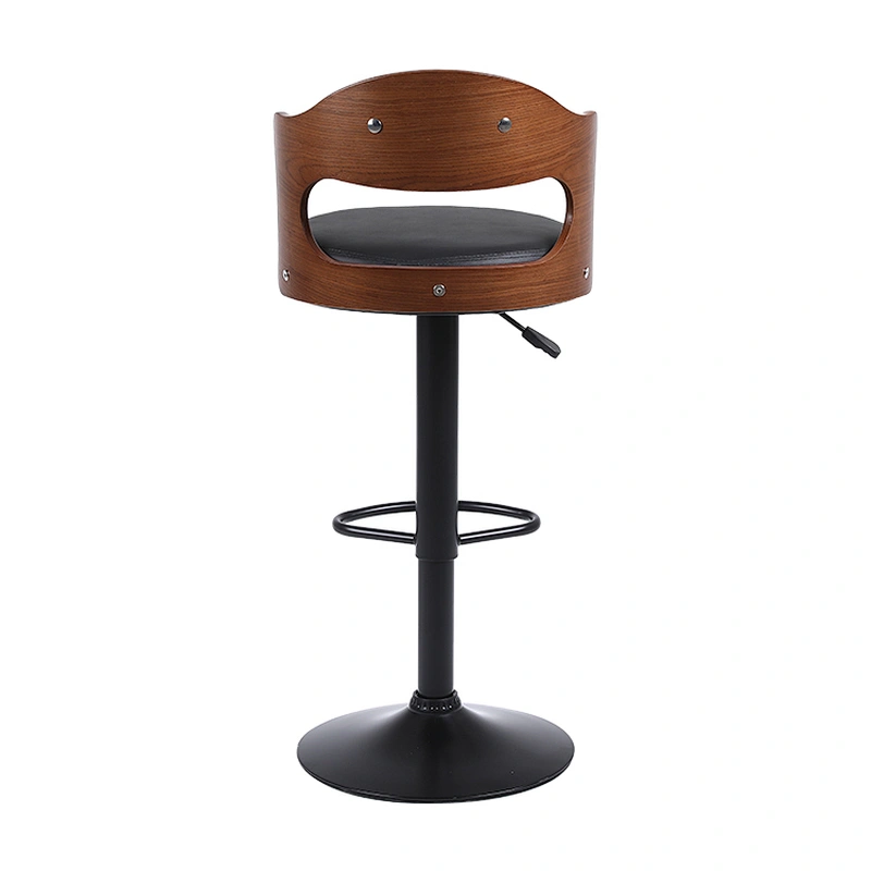 Commercial modern upholstered leather luxury wooden hotel bar stool wood chair