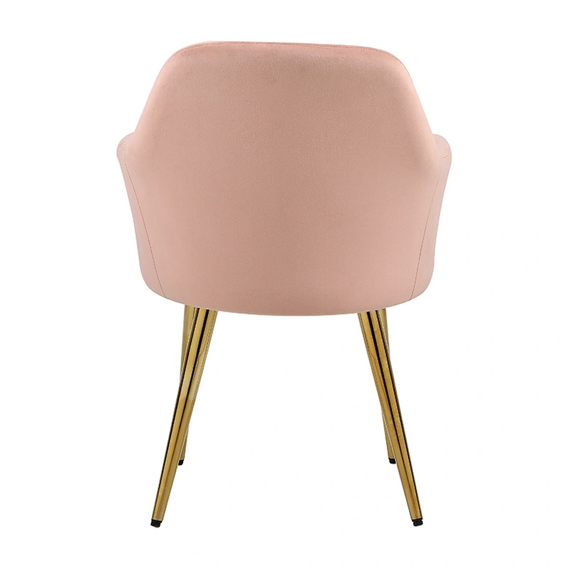 Restaurant Furniture Coffee Table Home Dining Room Modern Metal Cafe Pink Velvet Chair