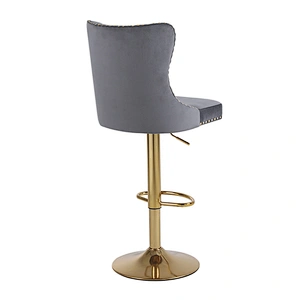 Factory Modern Luxury Tufted Nailed Velvet Swivel adjustable bar stools