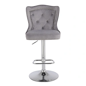Wholesale Nordic Luxury Modern Breakfast Velvet Bar chairs with chic design