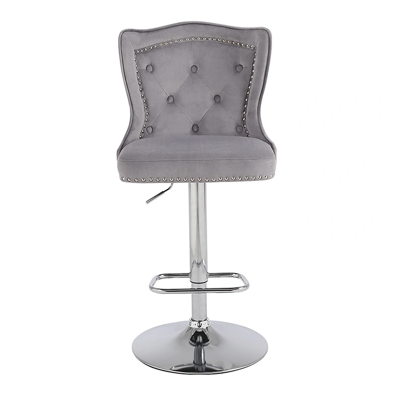Wholesale Nordic Luxury Modern Breakfast Velvet Bar chairs with chic design