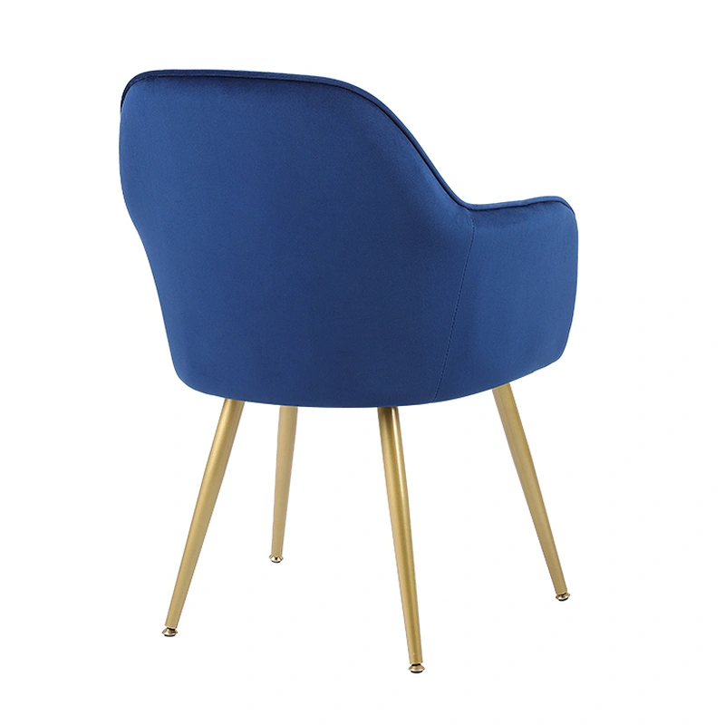 Luxury Design Fabric Modern Pink Velvet Accent Dining Chairs living room bedroom chairs With Golden Legs