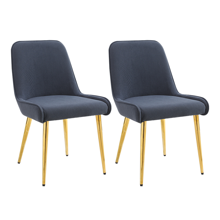 Modern Design Luxury European Upholstered Dining Room Chairs Blue Velvet Dining Chairs With Gold Legs