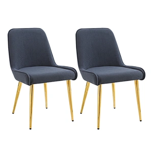 Modern Design Luxury European Upholstered Dining Room Chairs Blue Velvet Dining Chairs With Gold Legs