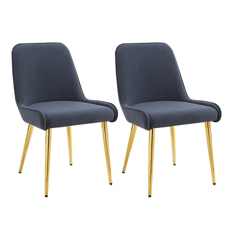 Modern Design Luxury European Upholstered Dining Room Chairs Blue Velvet Dining Chairs With Gold Legs