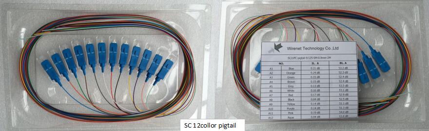 SC 12 color pigtail SC 12 color pigtail