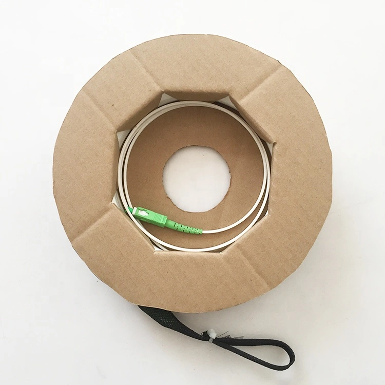 Cardboard Reel Type Packing SC APC Optic Fiber Patch Cord FTTH Drop Cable Assemblies with Pulling Eye
