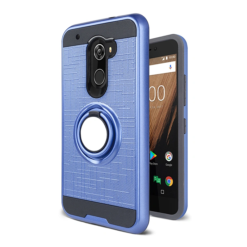 cell phone case with ring universal for Coolpad Revvl Plus/C3701A metal magnetic ring holder stand case cover