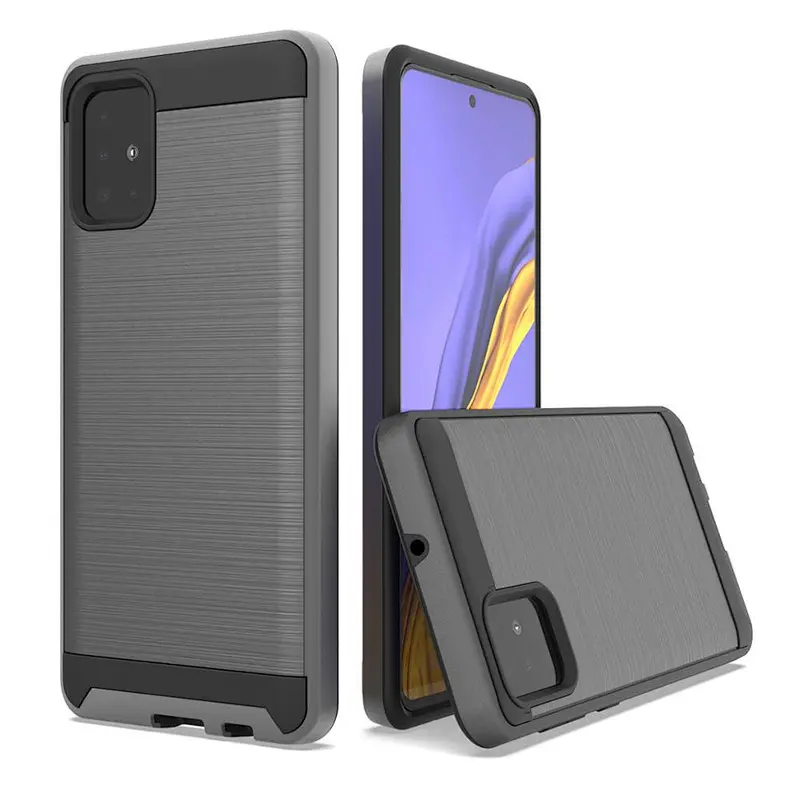 Brushed Carbon Fiber Shockproof Mobile Cover Custom Cell Phone Case for Samsung A51