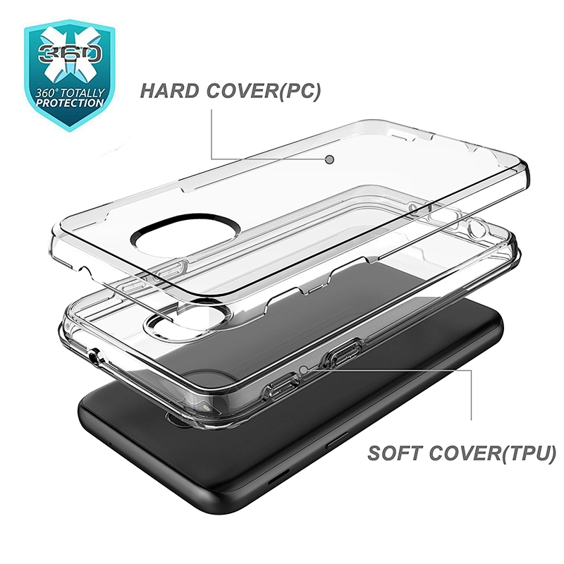 Factory wholesale high clear transparent heavy duty cell phone case cover for Motorola one vision