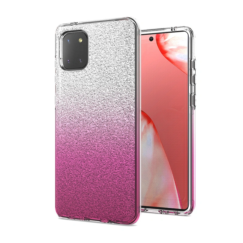 3D high clear tpu pc fashionable glitter mobile cover case for Samsung Note 10 Lite M60S A81