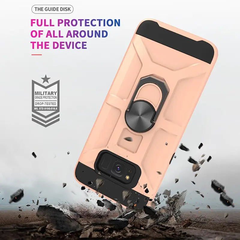 HOT SALE! Mobile phone case tpu pc double layer fashionable back shell with ring holder for Samsung S8