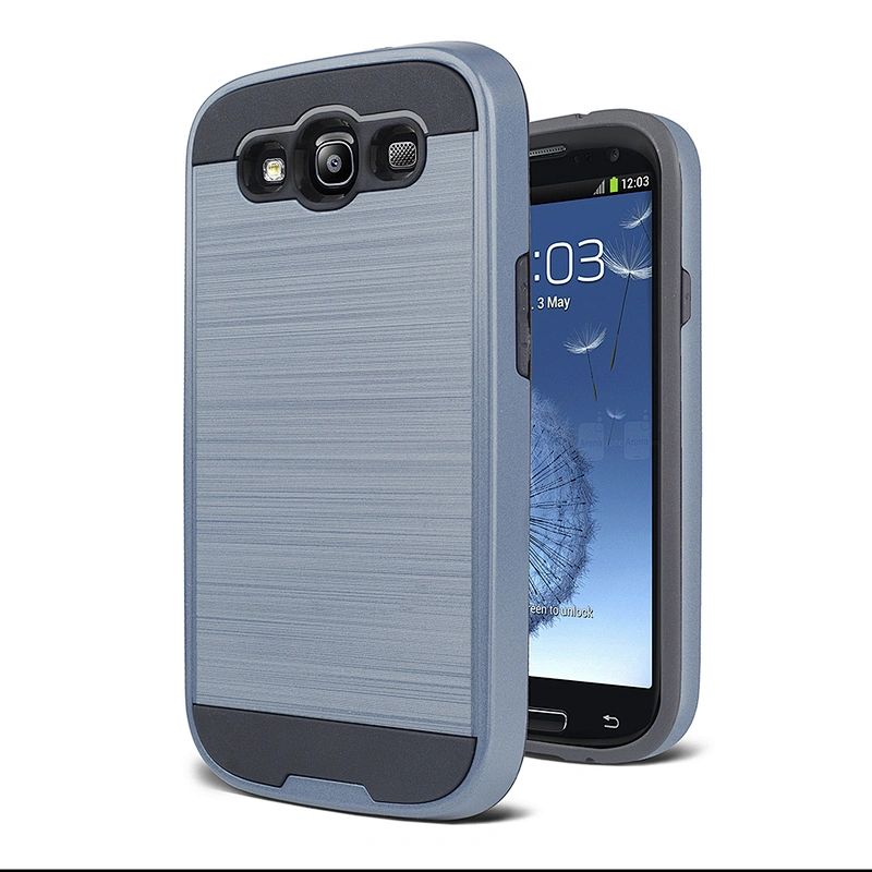 High Quality Protective Phone Case Cellphone Cover with Brushed Metal Design for Samsung Galaxy S3
